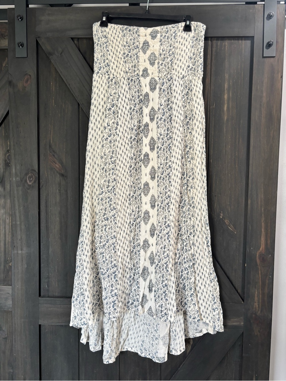 White and Gray Printed Sleeveless Maxi Dres- Women